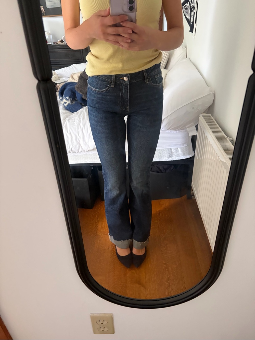Mango Dark Wash Boot Cut Jeans - Blue